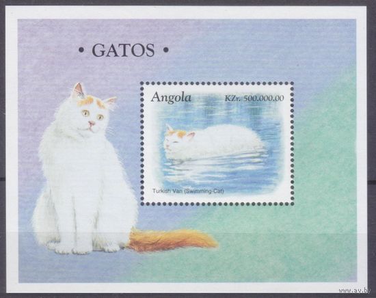 1998 Ангола 1217/B44 Кошки 6,00 евро
