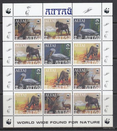 Птицы Животные WWF Фауна 1998 Алтай MNH полная серия 4 м Х 3 ЛИСТ зуб