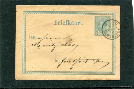 Нидерланды. Почтовая карточка. Амстердам 1876