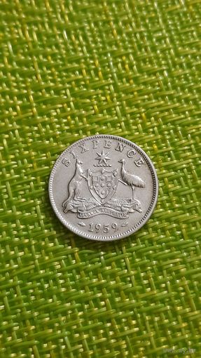 Австралия 6 пенсов 1959 г