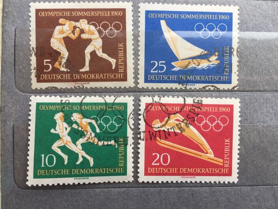 ГДР 1960 год. Летняя и зимняя Олимпиады-60 (серия из 4 марок)