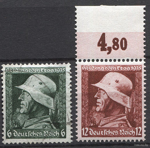 III Рейх 1935г. Серия "День поминовения". Mi #569-ГАШ. #570-MNH**\\БР