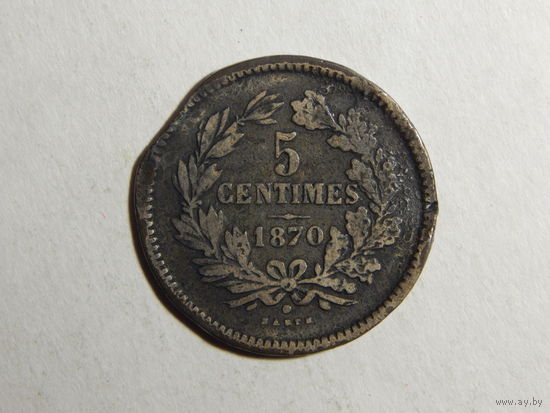 Люксембург 5 сантимов 1870г