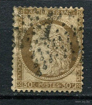 Франция - 1872/1875 - Церера 30С - [Mi.54] (есть тонкое место) - 1 марка. Гашеная.  (Лот 112BZ)