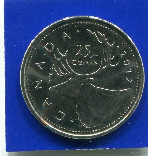 Канада 25 центов 2012 UNC