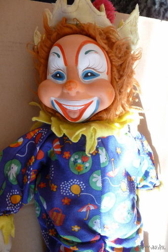 Тряпичная кукла клоун (ГДР)