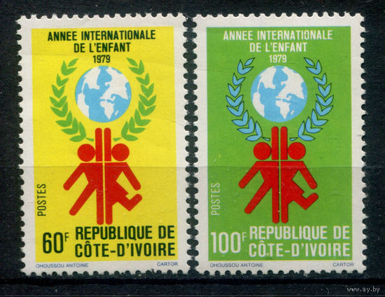 Кот д'Ивуар - 1979г. - международный год детей - 2 марки - чистые, без клея. Без МЦ!