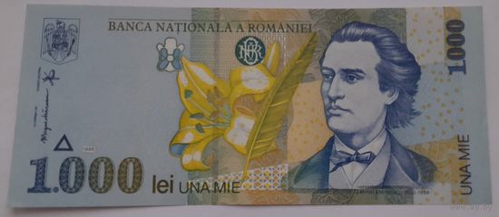 Румыния 1000 лей 1998 года UNC