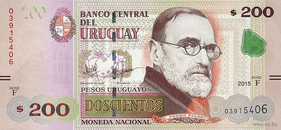 Уругвай 200 песо образца 2015 года UNC p96