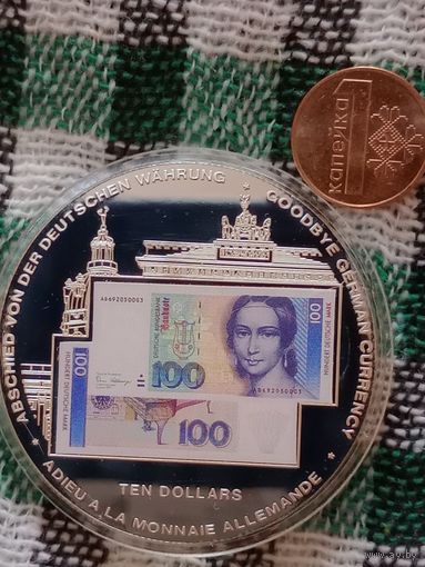 Либерия 10 долларов 2002 валюта Германии 100 марок