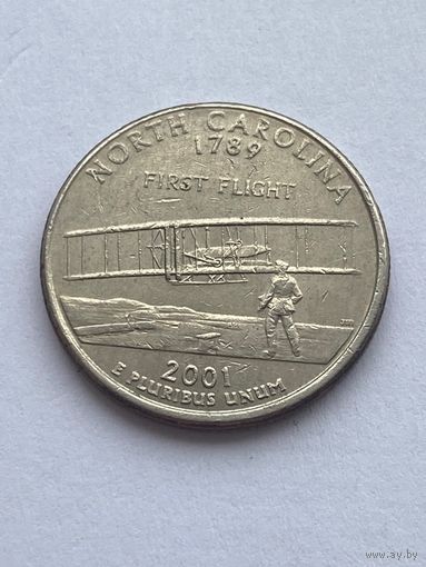 25 центов 2001 г. Северная Каролина, США