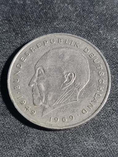 Германия  2 марки 1983 F Конрад Аденауэр
