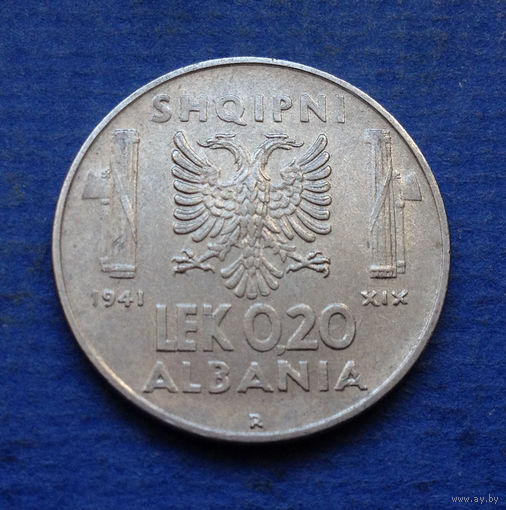 Албания итальянская оккупация 0,20 лека 1941 магнитная
