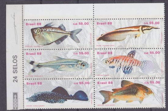 1988 Бразилия 2276-2281 Морская фауна 3,20 евро