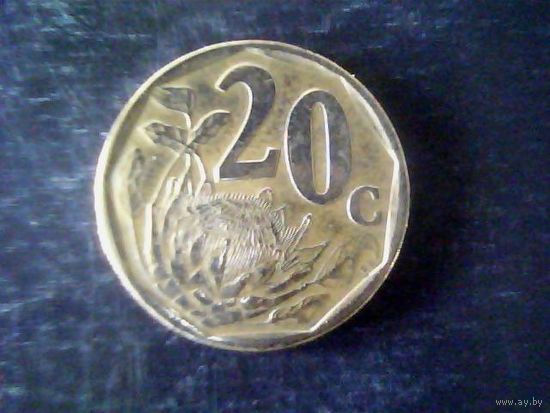 Монеты.Африка.ЮАР 20 Центов 1999.