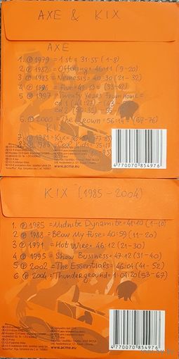 CD MP3 дискография AXE, KIX на 2 CD
