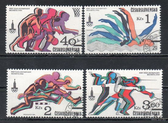XXII летние Олимпийские игры Чехословакия 1980 год серия из 4-х марок