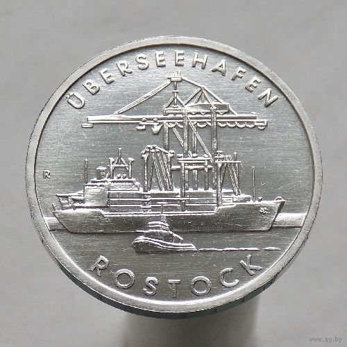 ГДР 5 марок 1988 30 лет порту города Росток