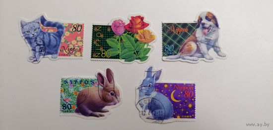 Япония 1999. Поздравительные марки. Флора и фауна. Полная серия