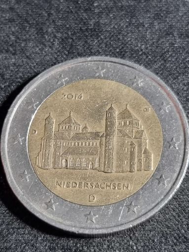 ГЕРМАНИЯ 2 евро 2014  нижняя Саксония двор D