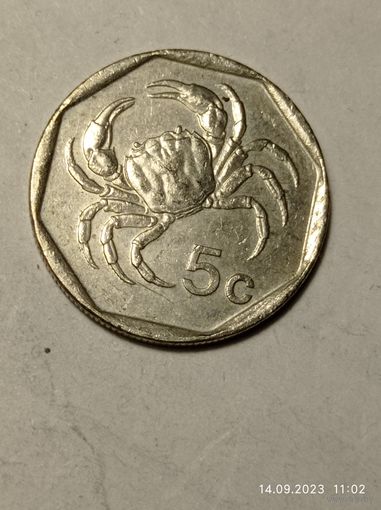 Мальта 5 центов 1995 года .