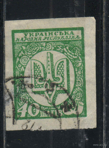 Гражданская война Украина УНР Грушевский 1918 !-й стандартный вып Герб в орнаменте #4