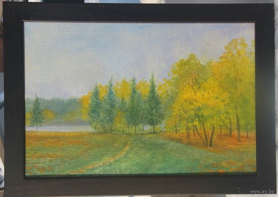 Картина: "Осенний пейзаж с елями"