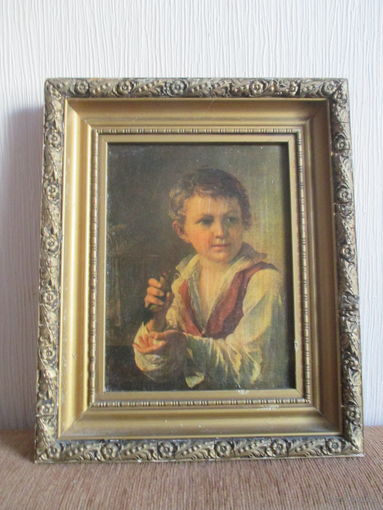 Тропинин Василий Андреевич - Мальчик, выпускающий щегла из клетки, старая копия знаменитой картины