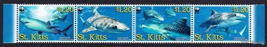 2007 Сент-Китс 955-958strip WWF / Акулы
