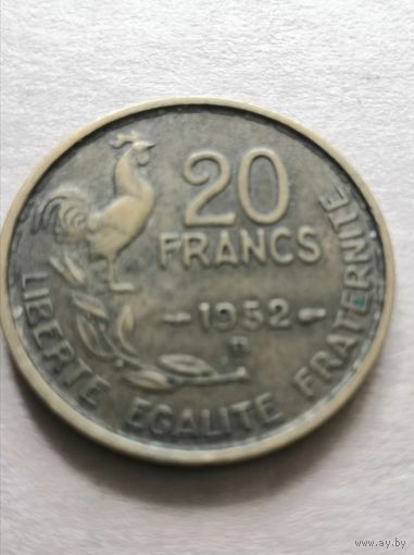 РАСПРОДАЖА - 20 франков 1952г. Франция