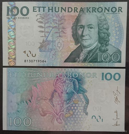 Швеция. 100 крон (образца 2008 года, P65c, подпись Stefan Ingves, UNC)