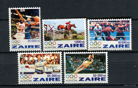 Конго (Заир) - 1996 - Зимние Олимпийские игры - [Mi. 1126-1130] - полная серия - 5 марок. MNH.