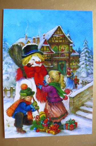 Современная открытка, Allison Sue, чистая; дети, Новый год.