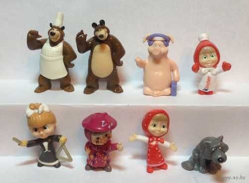 Коллекция игрушек из киндера Маша и медведь 3 (все вкладыши)