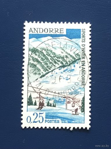 Андорра 1966 год Спорт Горы Зимние Виды Спорта в Андорре Mi:FR175 Гашеная