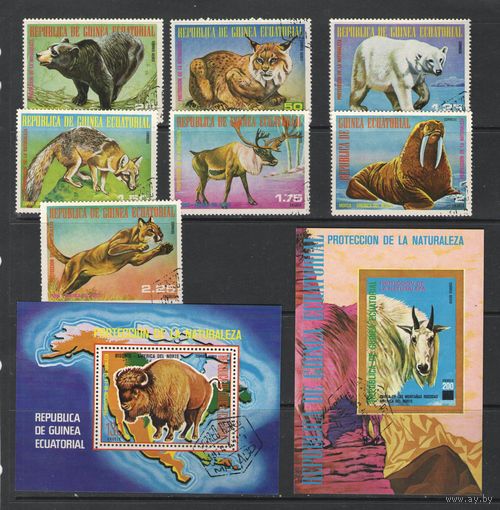 Гвинея Экваториальная. Фауна Северной Америки (1977г.)