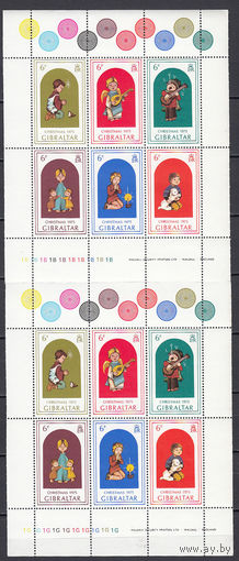 Дети. Гибралтар. 1975. Малый лист в паре (полная серия). Michel N 328-333 (5,0 е)