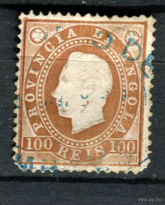 Португальские колонии - Ангола - 1886 - Король Луиш I 100R - [Mi.21A] - 1 марка. Гашеная.  (Лот 61AM)