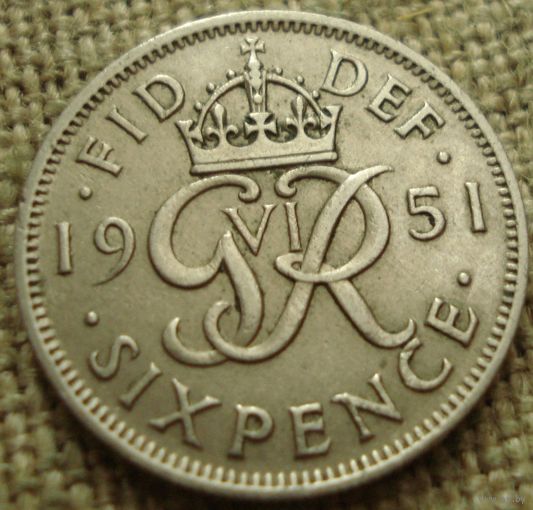 6 пенсов 1951 Британия