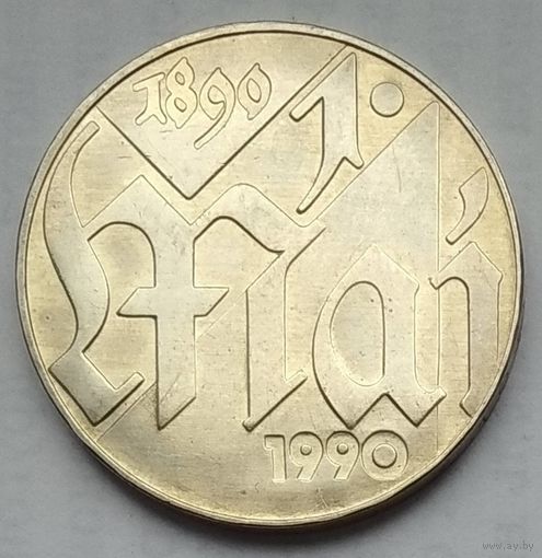 Германия (ГДР) 10 марок 1990 г. 100 лет Дню международной солидарности трудящихся 1 мая
