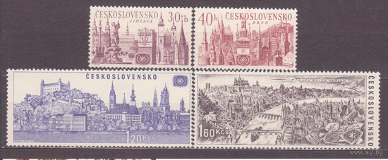 ЧЕХОСЛОВАКИЯ (ЧССР) 1967 1677-1680 ** Международный туристический год Архитектура Брно Прага Братислава\\11
