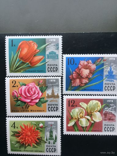 СССР 1978 год. Цветы Москвы (серия из 5 марок)
