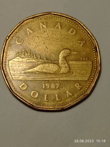 Канада 1 доллар 1987 года .
