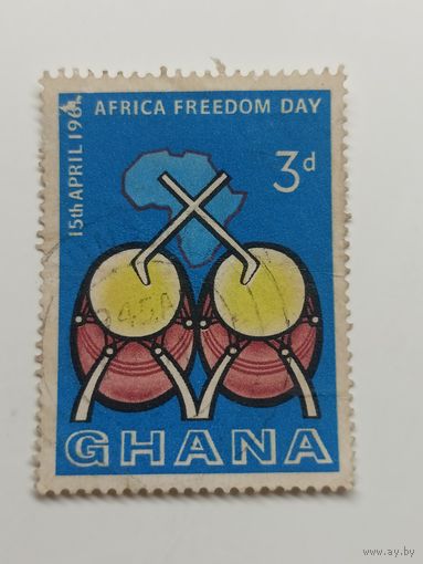 Гана 1961. День свободы Африки - надпечатка 15 АПРЕЛЯ 1961 ГОДА