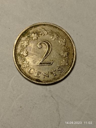 Мальта 2 центов 1972 года .