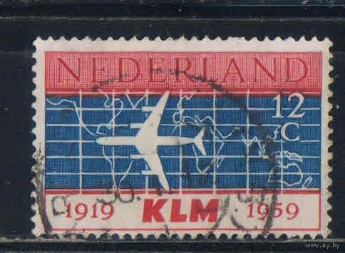 Нидерланды 1959 40 летие авиакомпании KLM Авиалайнер Дуглас DC8 Карта #737
