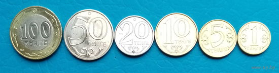 Казахстан Набор из 6 монет. (Кириллический шрифт) UNC