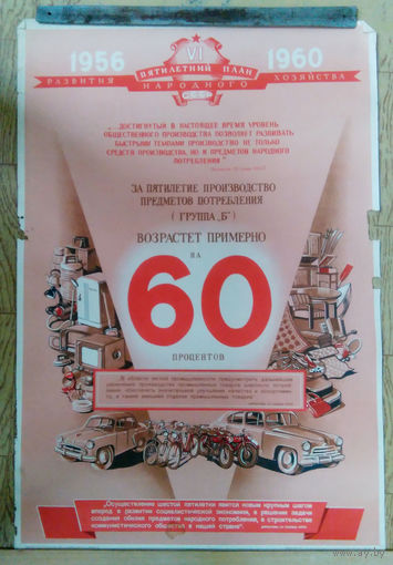 Плакат.017. 1956 г./56,5Х82 см./