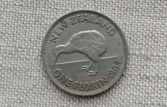 Новая Зеландия 2 шиллинга (флорин) 1964/ птицы //FA