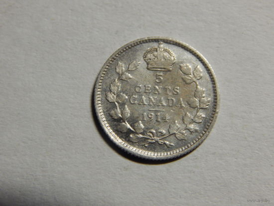 Канада 5 центов 1914г